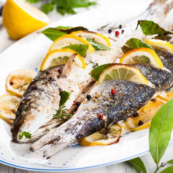 Branzino Olio al limone e calendula