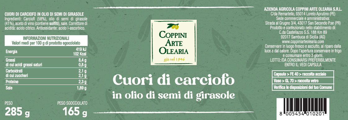 Cuori di carciofo - carciofi sott'olio