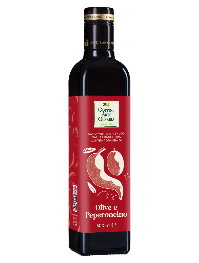 Condimento Olive & Peperoncino Rosso e Verde - Olio Piccante