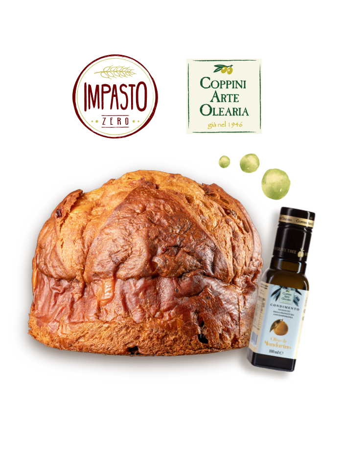 Panettone Pesca e Amarena - in abbinamento Olio al Mandarino