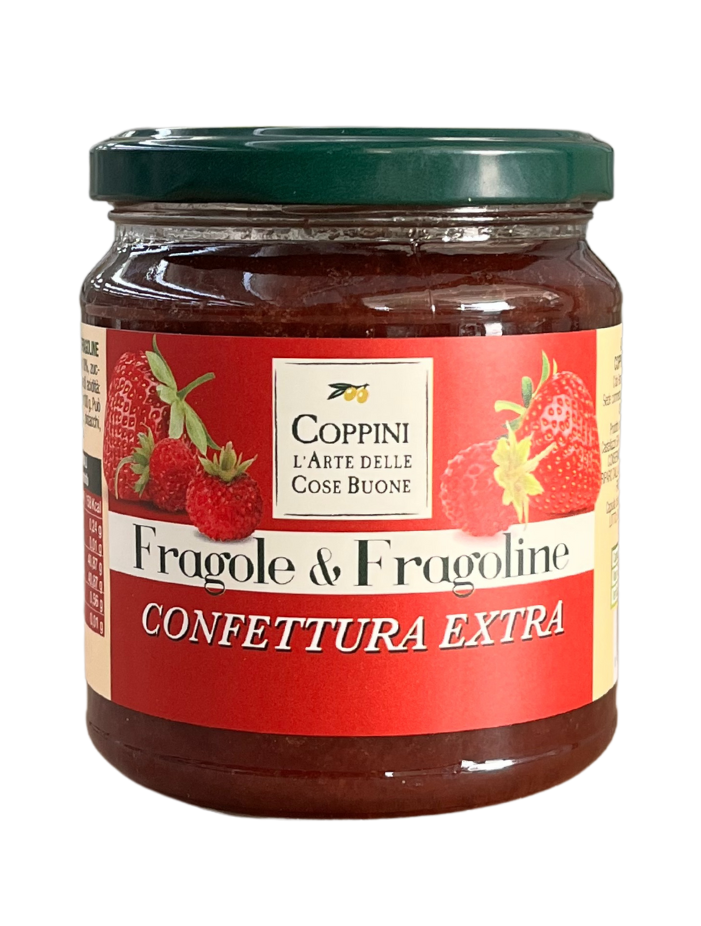 confettura extra di fragole  e fragoline Coppini Arte Olearia